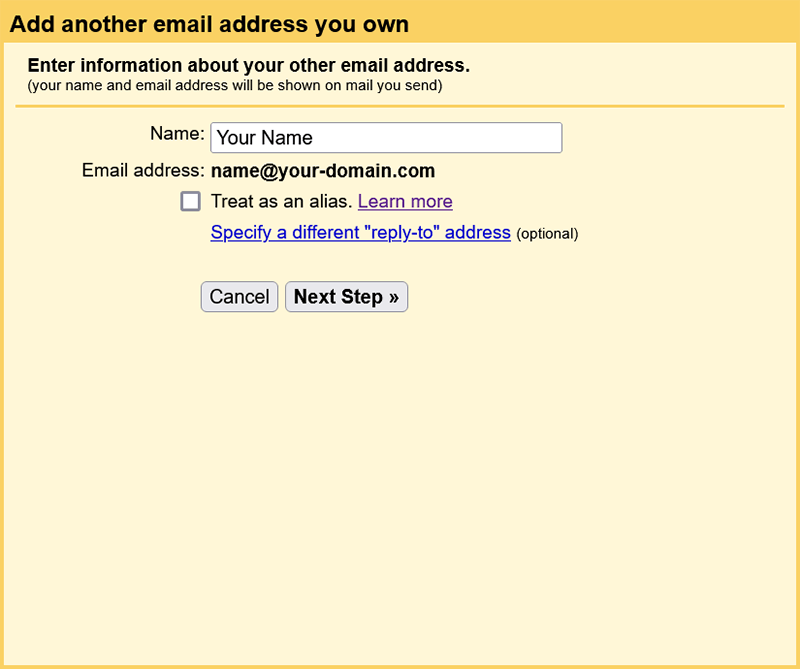 Add a Mail Account Step 5