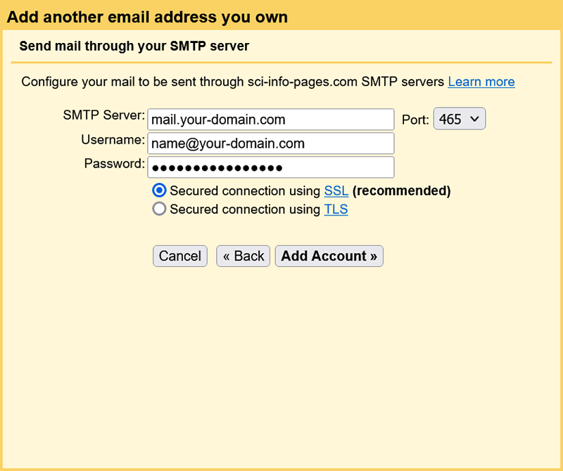 Add a Mail Account Step 6